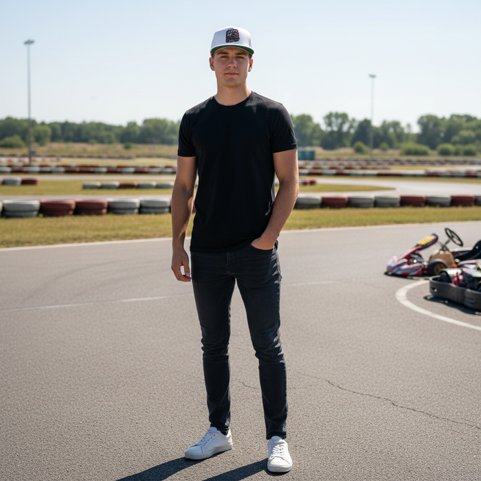 Racing Team 24 Embroidered Snapback Cap | Flat Bill Hat