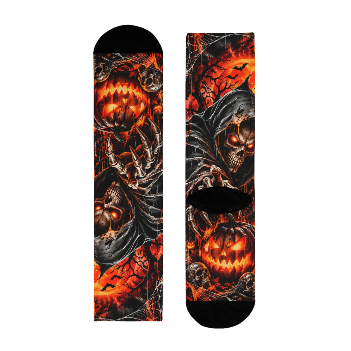 Halloween Horror Crew Socks – Jack-O’-Lanterns, Bats & Haunted Castle