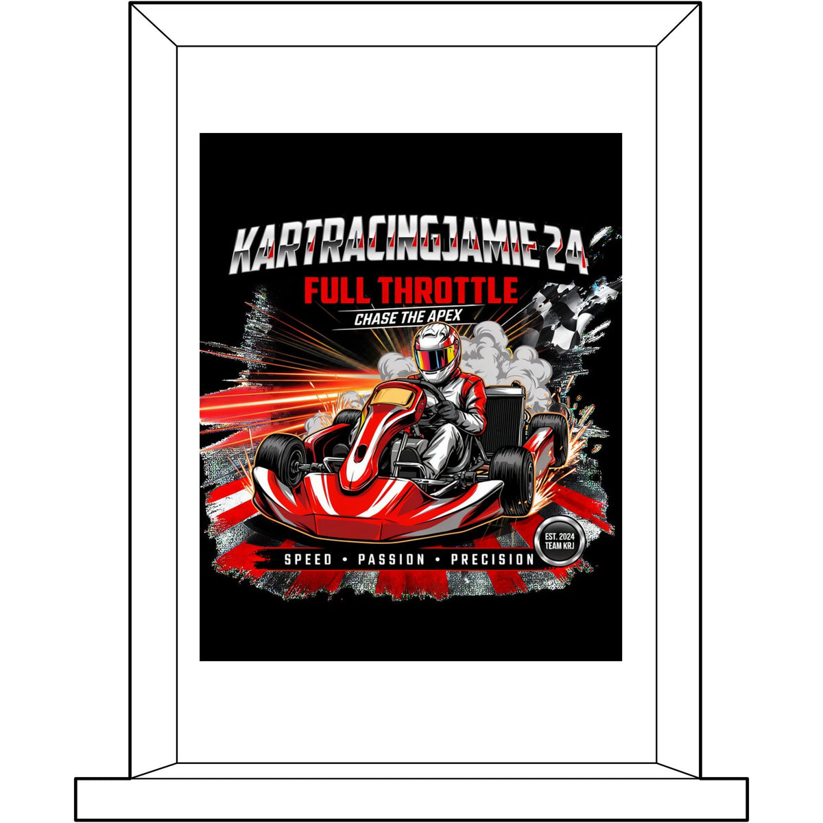 Rectangle Glass Trophy | Kart Racing Engraved Award