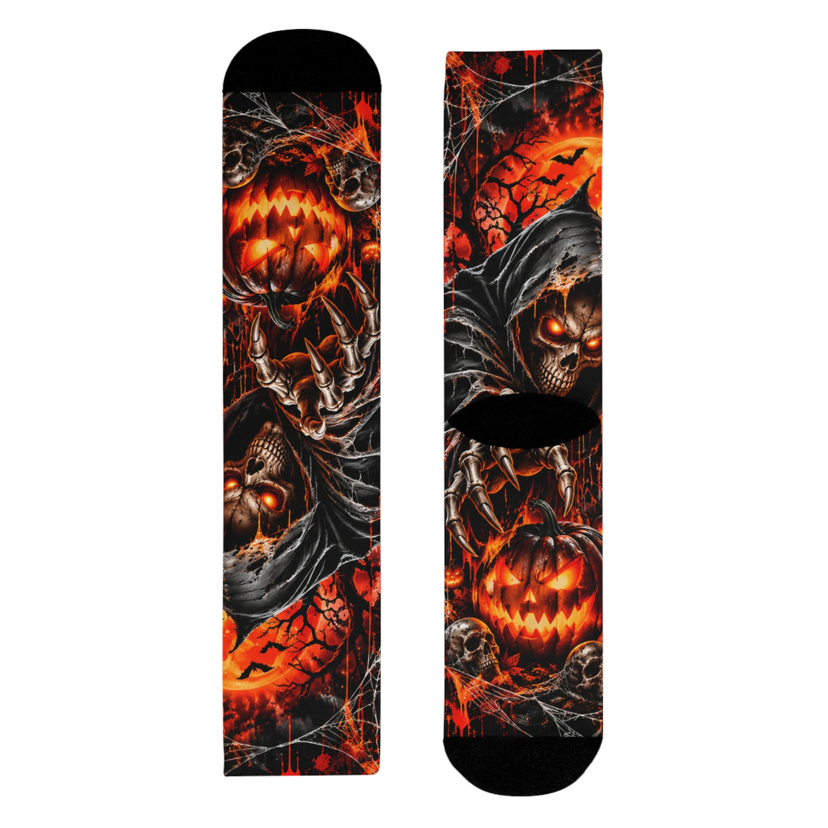 Halloween Horror Crew Socks – Jack-O’-Lanterns, Bats & Haunted Castle