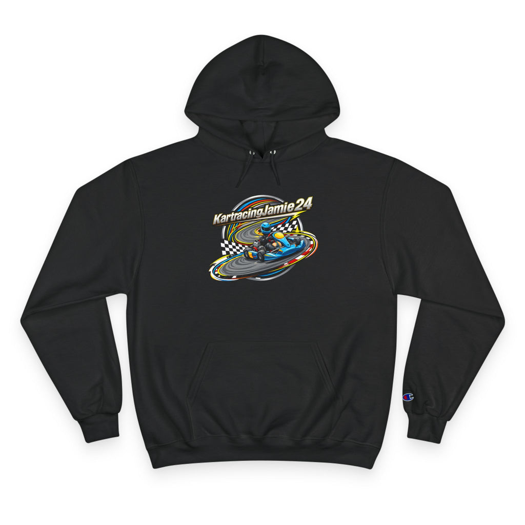 Kartracing Champion Hoodie mit dynamischem Grafikdesign und Rennstreckenmotiv