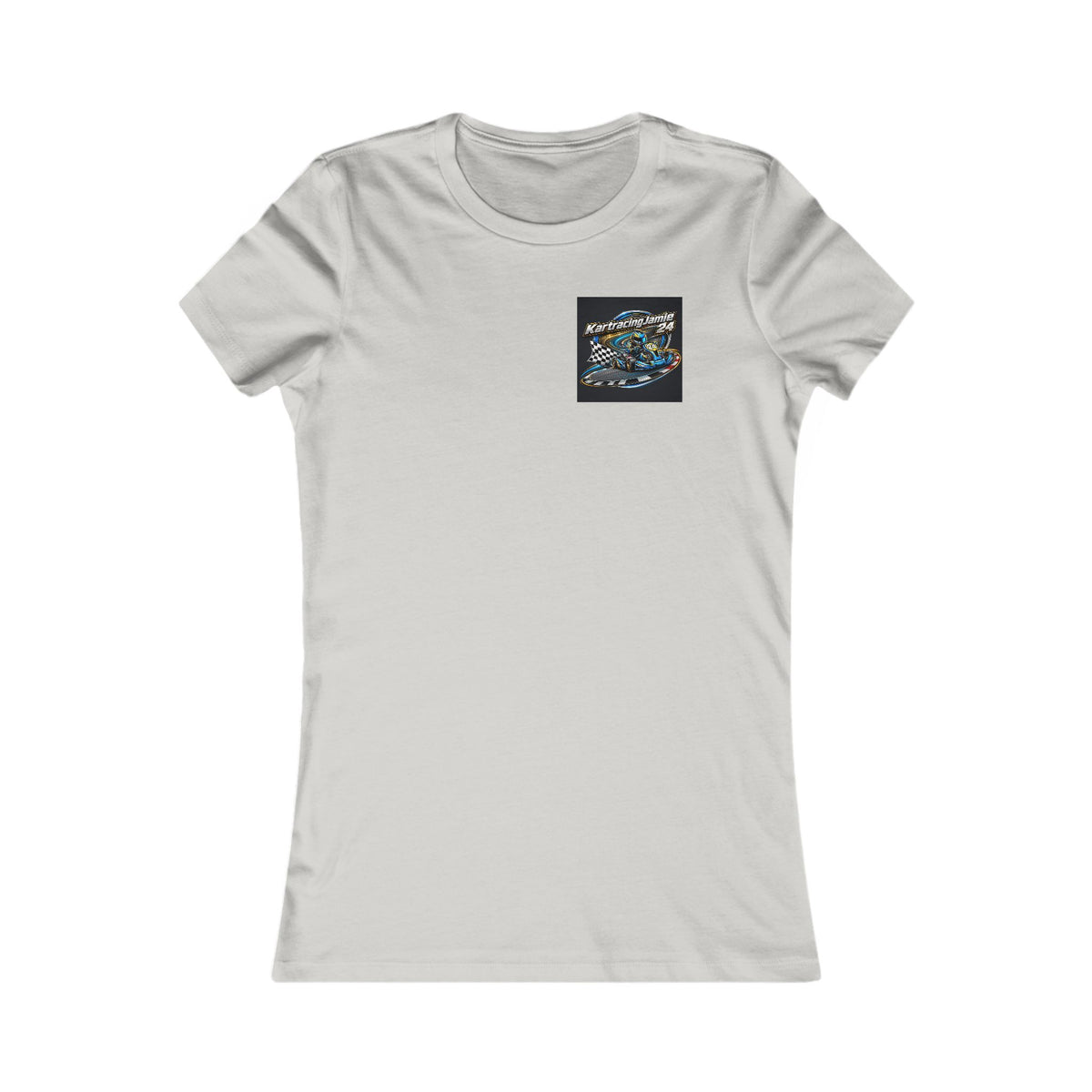 Kart Racing Women's Tee mit klarem Logo und Rennsport Grafikdesign