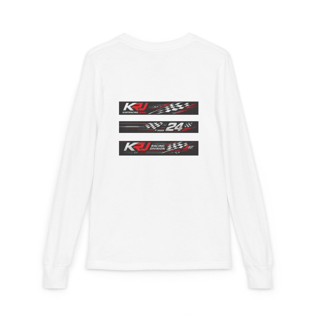 Youth Racing Long Sleeve Tee — 'KJracingJamie24' Kart Design