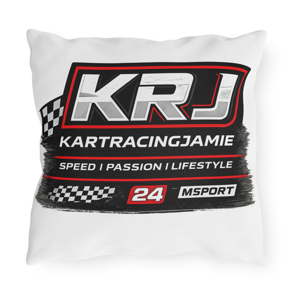 KRJ Racing Outdoor Pillow — 'KartracingJamie' Speed, Passion & Lifestyle Design