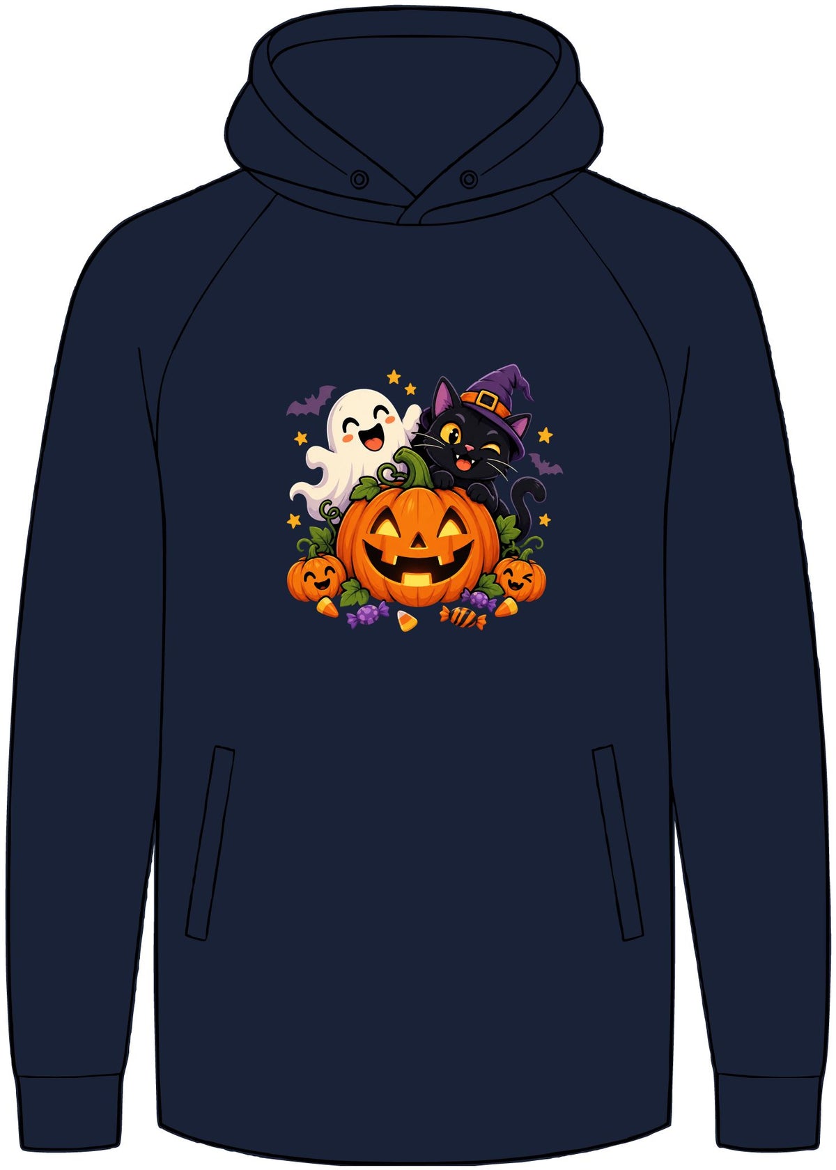 Halloween Ghost Pumpkin Hooded Pullover