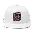 Racing Team 24 Embroidered Snapback Cap with karting badge and flat bill design.