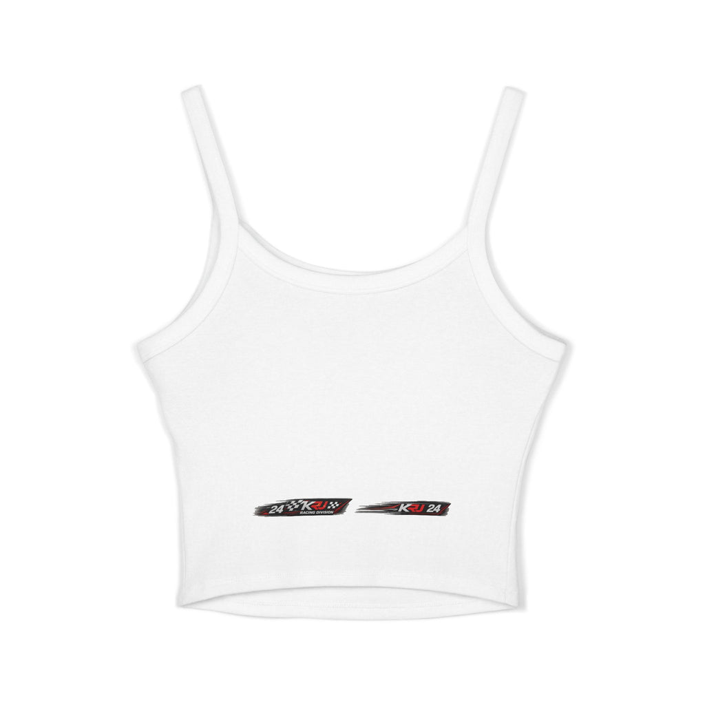 Kart Racing Jamz Tank Top — Women’s Go-Kart Racing Graphic Crop, kart racing graphic tank top in Weiß