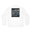 Kart Racing Quarter-Zip Pullover mit Grafiken und Motorsport-Design auf der Rückseite.