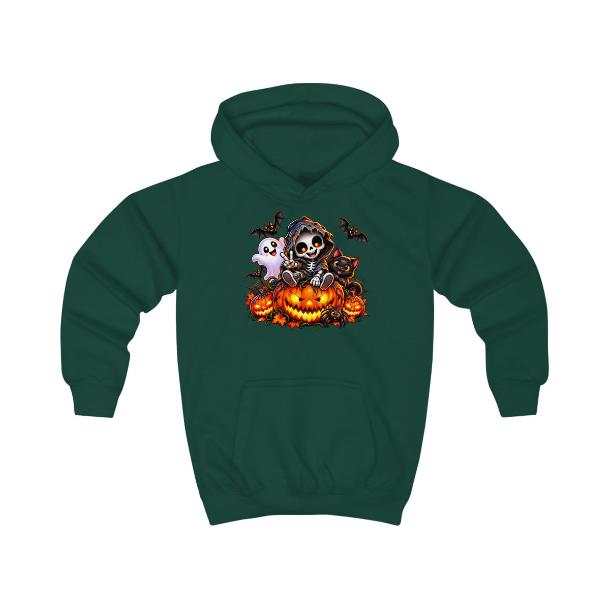 Kids Halloween Skeleton Pumpkin Hoodie – „Klein, frech & monstermäßig gut!“