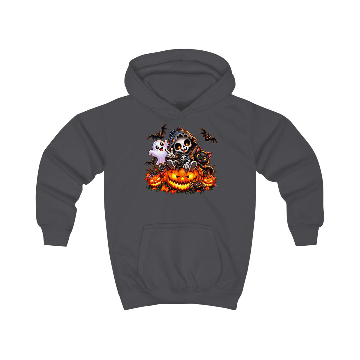 Kids Halloween Skeleton Pumpkin Hoodie – „Klein, frech & monstermäßig gut!“