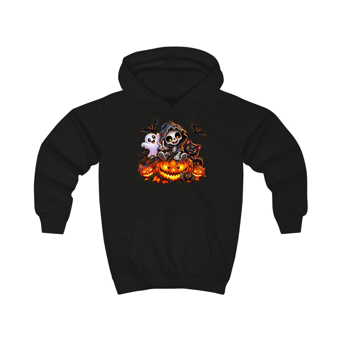 Kids Halloween Skeleton Pumpkin Hoodie – „Klein, frech & monstermäßig gut!“