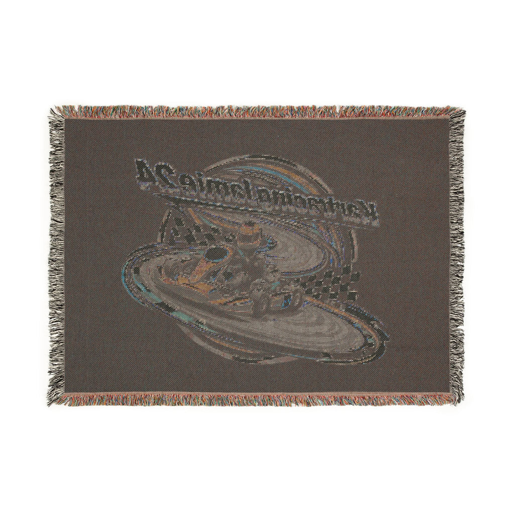 Go-Kart Racing Woven Blanket mit Motorsport-Motiv, ideal für Kartfahrer und Fans.