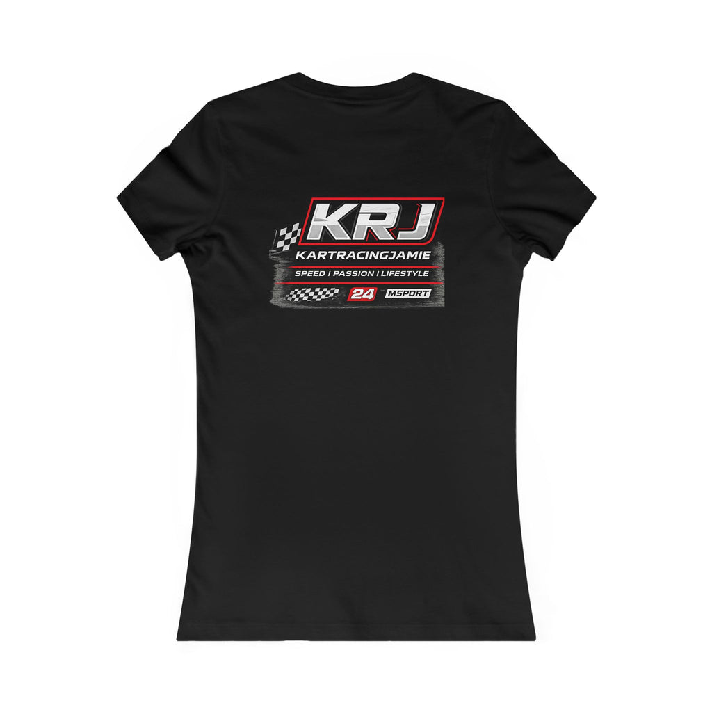 Kart Racing Women's Tee mit KRI Logo und auffälliger Racing Grafik auf der Rückseite.