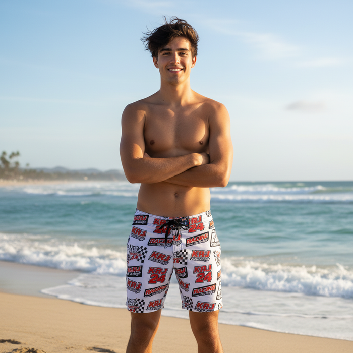 Racing Logo Board Shorts | KJ 24 Swim Trunks